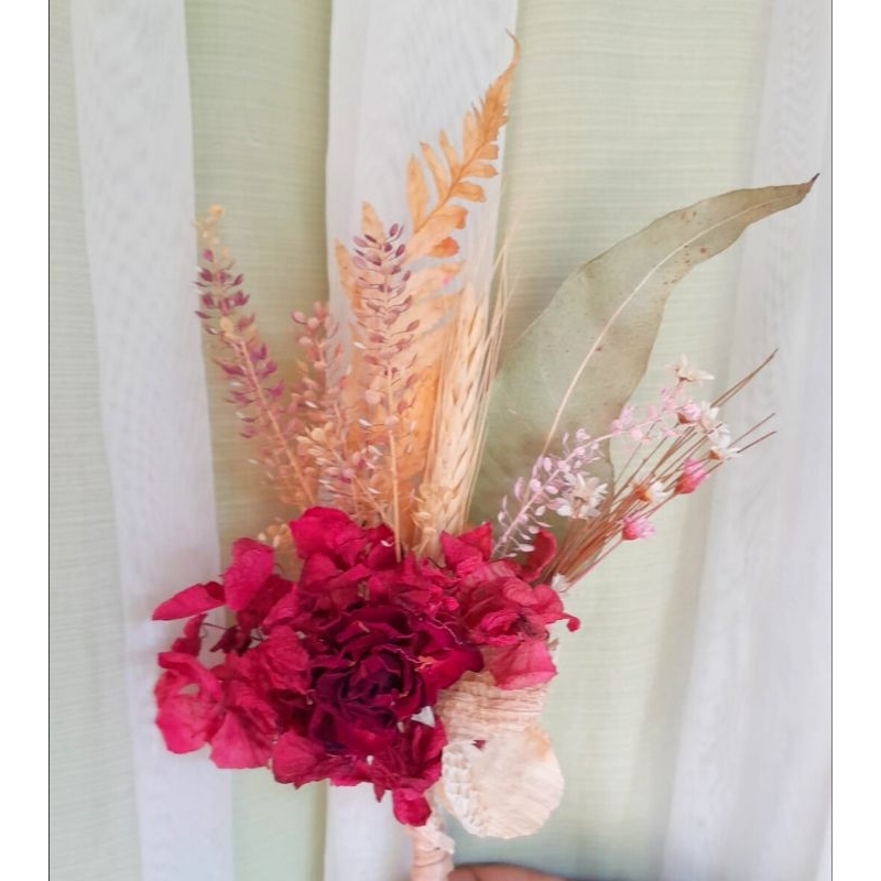 3 Mini Buquê Flores Naturais Desidratadas Arranjo de Flores Secas para Decoração 3 Mini Mimos Lembrancinha - Boho Chic