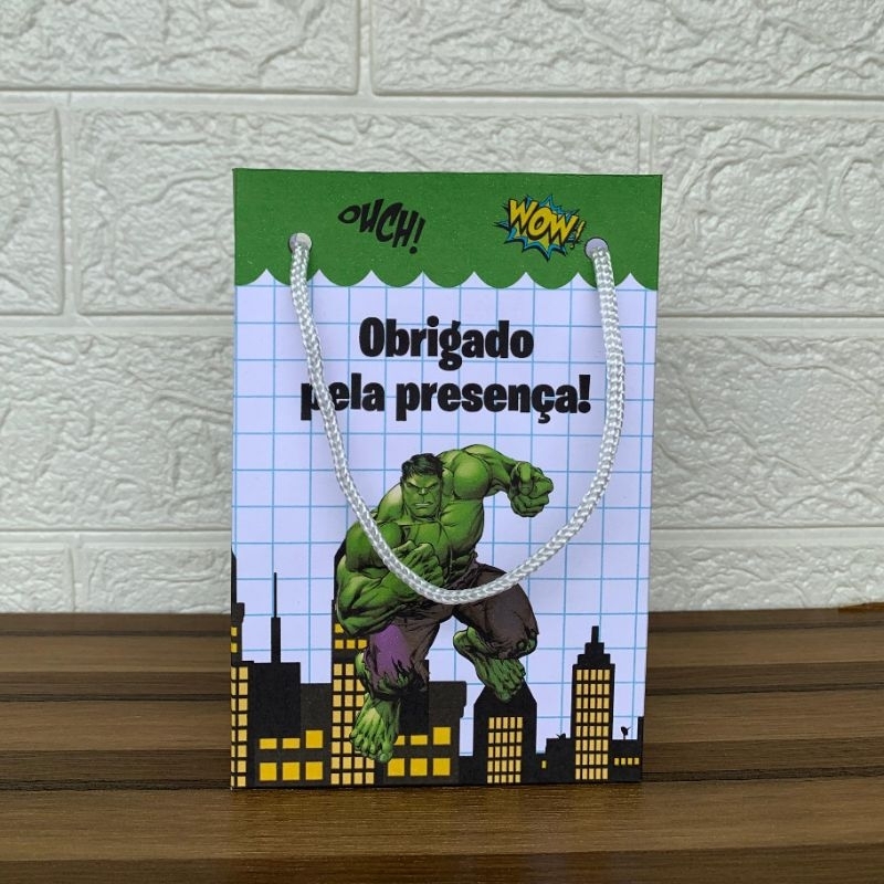 Sacolinha Surpresa Personalizada Lembrancinha Hulk - PEGUE E MONTE