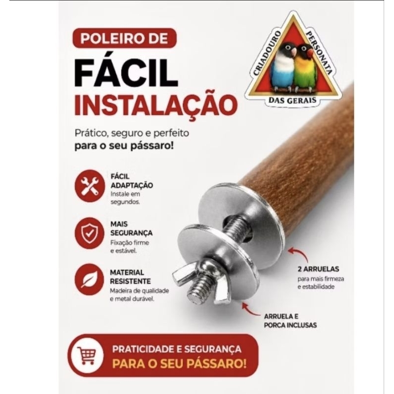 Kit 2 Poleiros Naturais de Jaboticabeira para Aves – Linha PREMIUM. — imagem 2 de 2