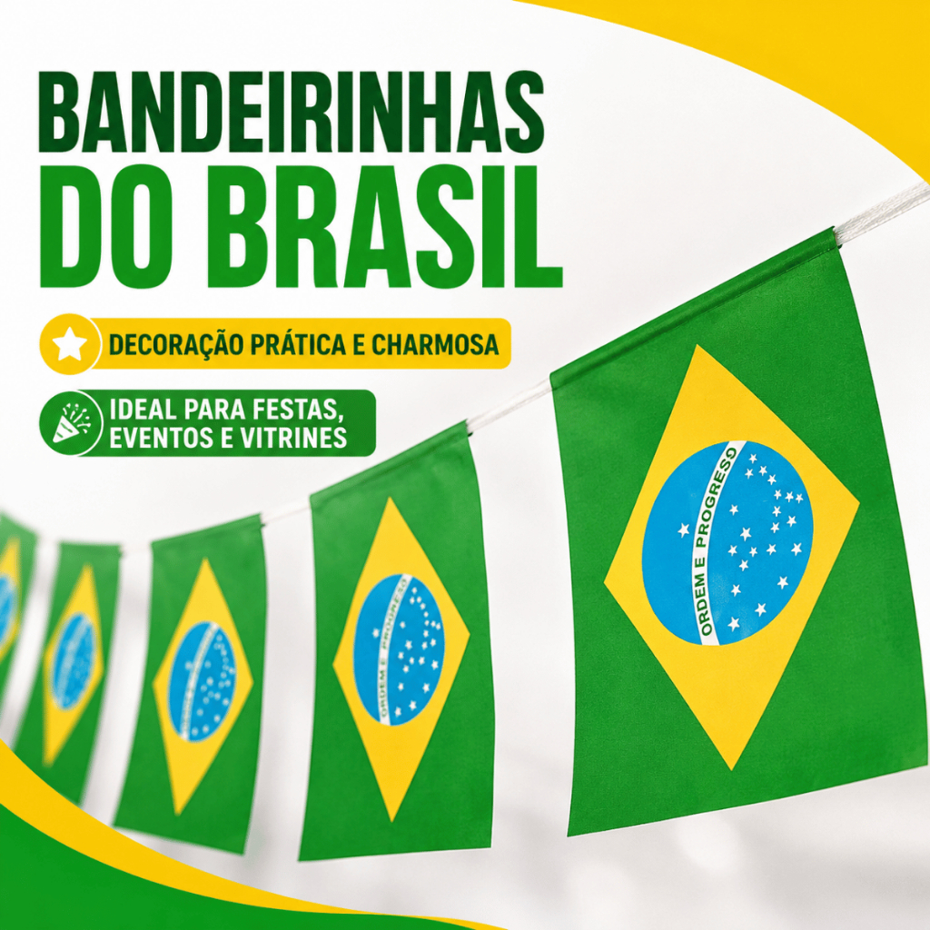 Kit Bandeirinhas Do Brasil Grande 50 Ou 100 Unidades Sem Barbante Para Varal Copa Festa Torcida