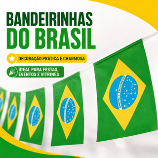 Kit Bandeirinhas Do Brasil Grande 50 Ou 100 Unidades Sem Barbante Para Varal Copa Festa Torcida