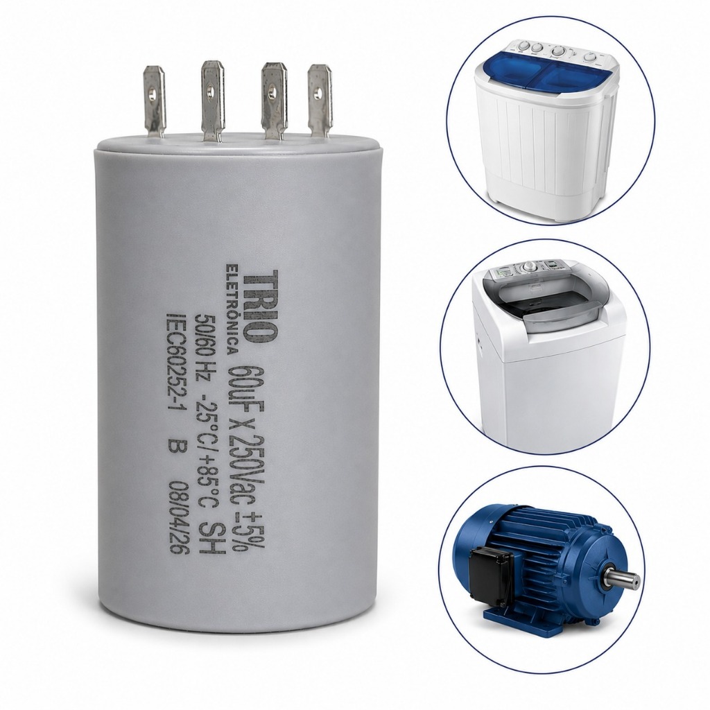 Capacitor 60uf 250v Permanente Terminal