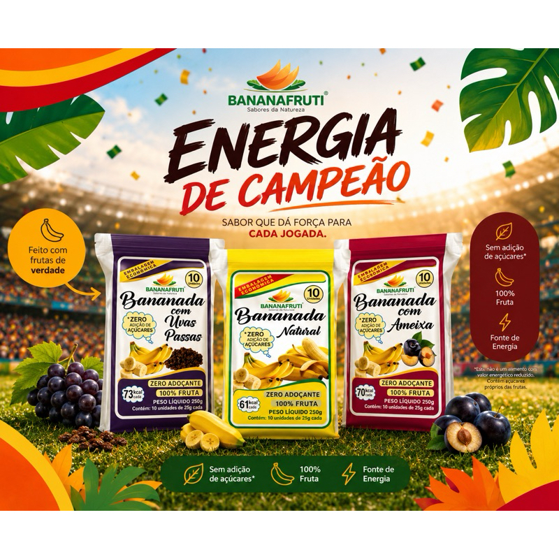 Kit 3 Bananada Bananafruti Naturafruti Zero Açúcar 250g