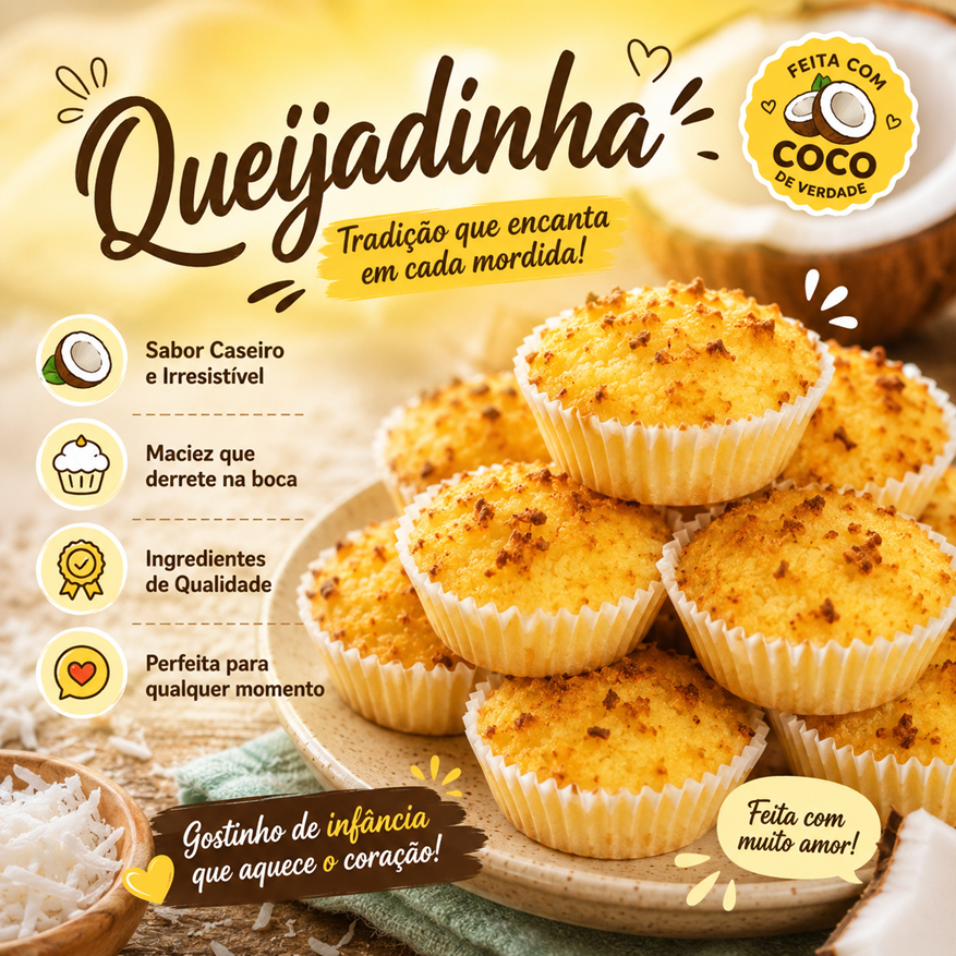 Doce Queijadinha Bombocado Coco Pote 20 unidades