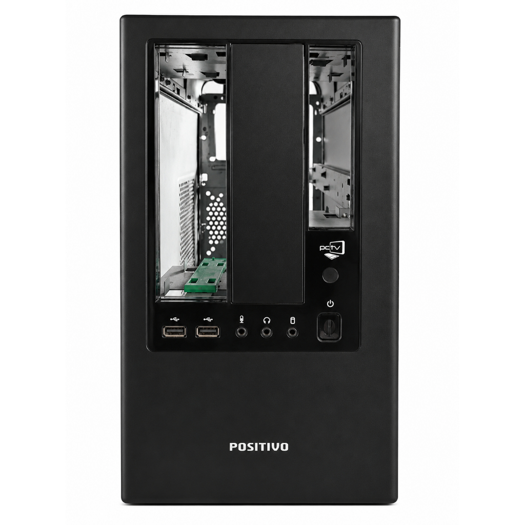 Gabinete Positivo Preto Micro ATX Desktop Corporativo Com Painel Frontal (USADO)