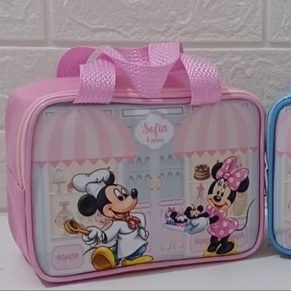 Kit 10 Maletinhas Lembrancinha Personalizada Aniversário Minnie, Mickey, Jardim Encantado, Safari