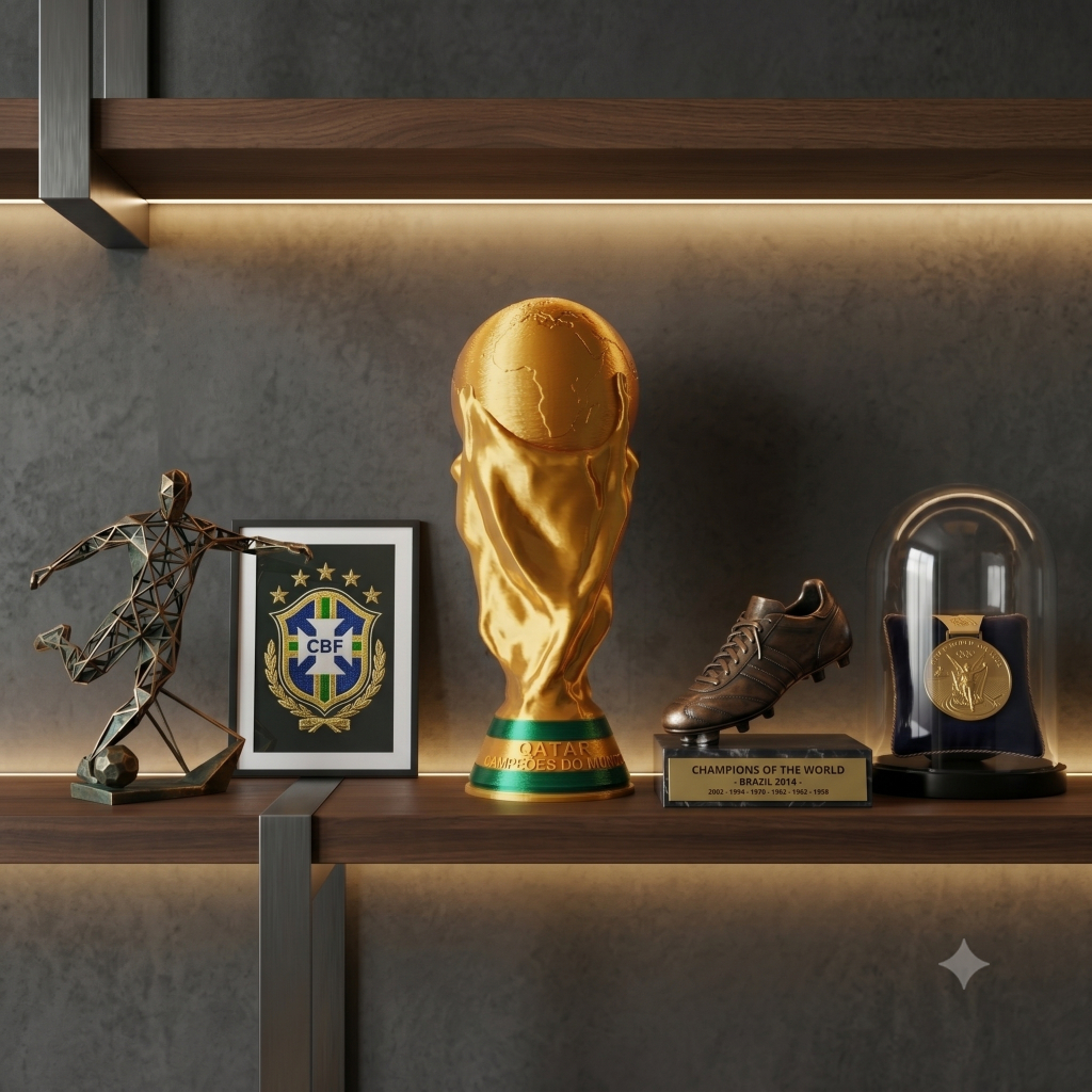 Troféu Taça Copa do Mundo Réplica Escala Real - Decoração Futebol