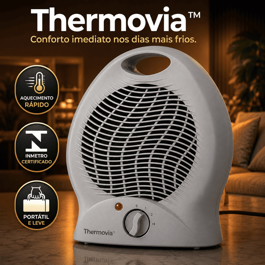 Aquecedor Elétrico Portátil Thermovia™ 127/220V 1000/2000w Aquecimento Rápido Quarto Casa Escritório Compacto