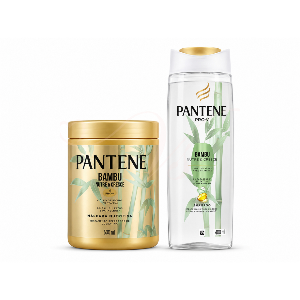 Kit pantene Bambu máscara 600ml e shampoo 400ml
