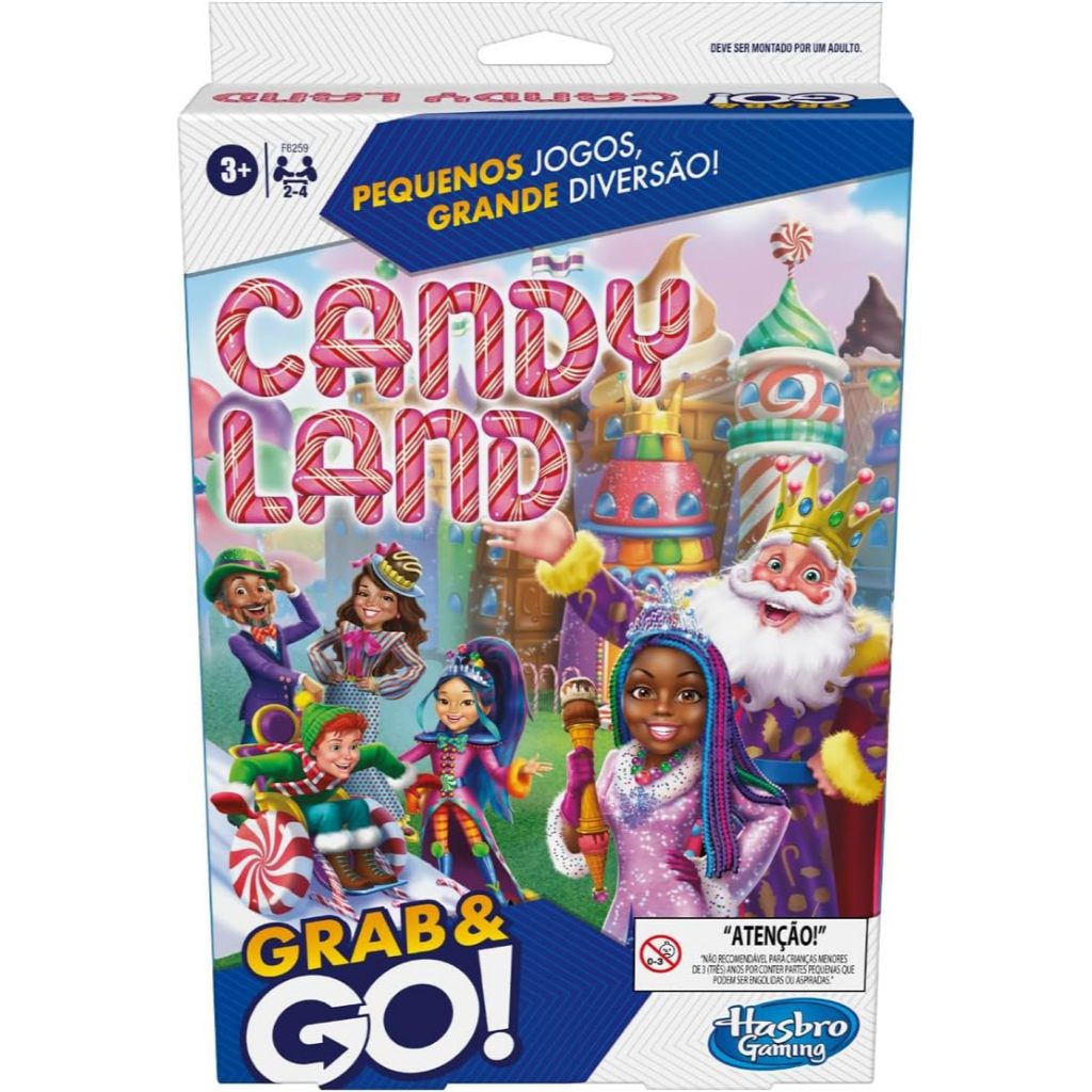 Jogo de Tabuleiro Portátil, Candy Land Grab And Go, Hasbro Games - Jogo para Adultos e Crianças