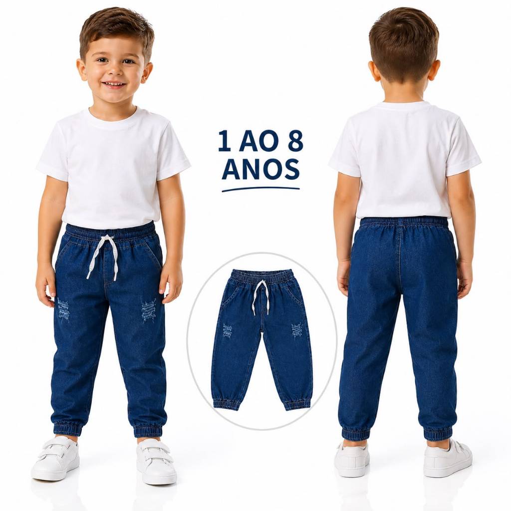 Calça Jogger Cargo Calca Infantil Menino 1 ao 8 anos