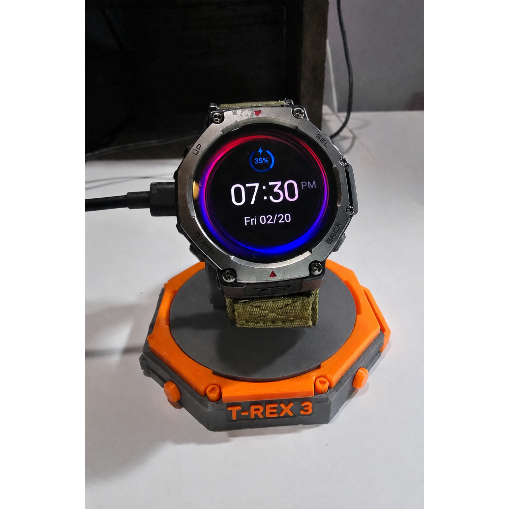 Suporte Base Carregamento Amazfit T-Rex 3 e T-Rex 3 Pro Stand Dock para Smartwatch Organizador Mesa 3D
