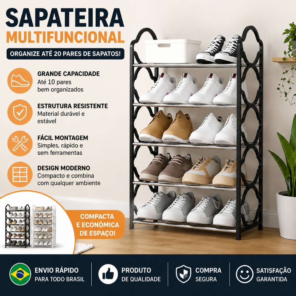 4/5 Andares Sapateira Multiuso Desmontável Organizadora Para Sapatos Livros Brinquedos-4019