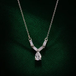 Colar Gota Prata 925 com Moissanite 5,7mm Sofisticado
