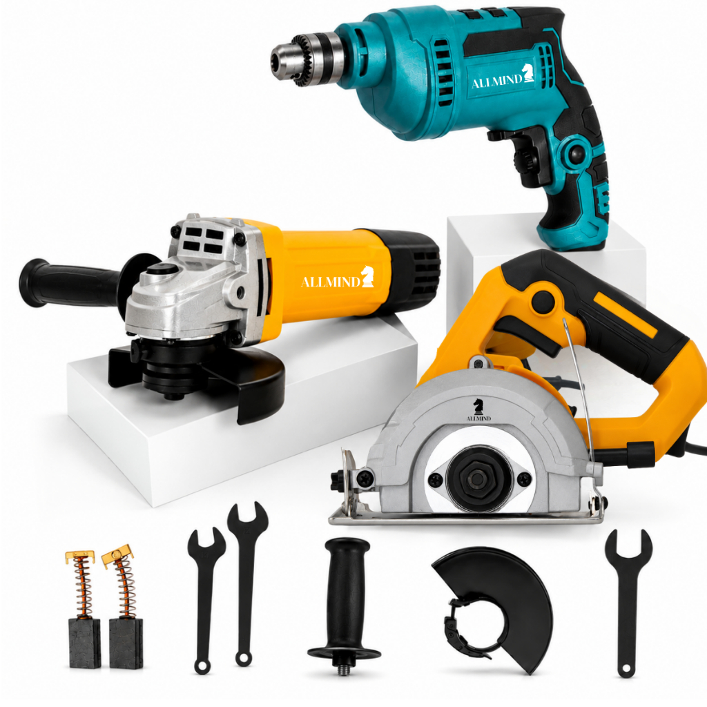 Kit 3 em 1 Ferramentas Profissional 2000W Esmerilhadeira Furadeira Serra Mármore com Maleta