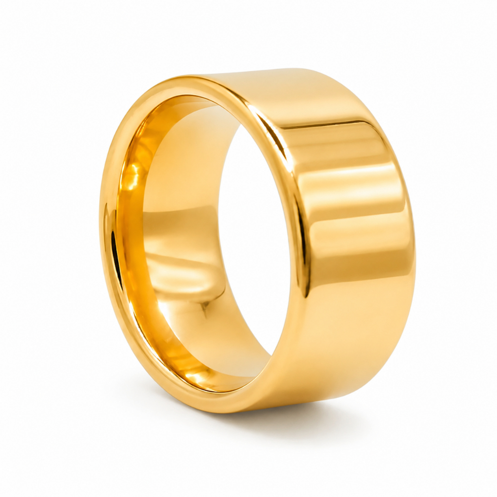 Aliança Grossa 8mm Reta Abaulada para Noivado Casamento 100% Moeda Antiga