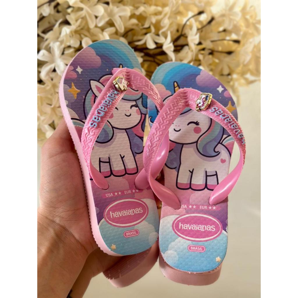 Sandália menina Chinelo Infantil com Pingente Personagem Antiderrapante Leve Confortável Kids frete grátis