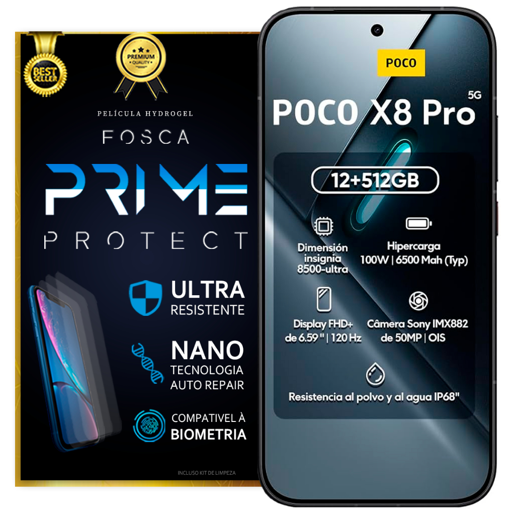 Película De Hidrogel Premium Mi Poco X8 Pro Hd Ou Fosca