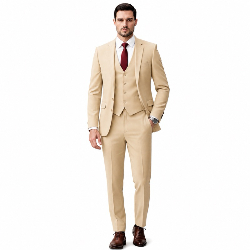 Terno Masculino Poliviscose Slim Paletó + Calça Com Regulagem + Colete