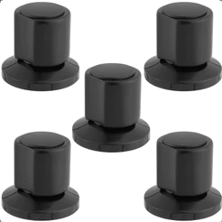 Kit 5 Acabamento Registro Base Deca Padrão 16 Estrias Gaveta Pressão Chuveiro 1/2 3/4 Preto Fosco