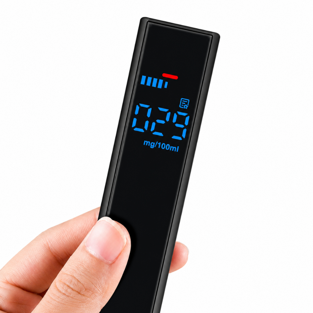 Bafômetro Digital Medidor Profissional Recarregável Tipo-C Cor Preto