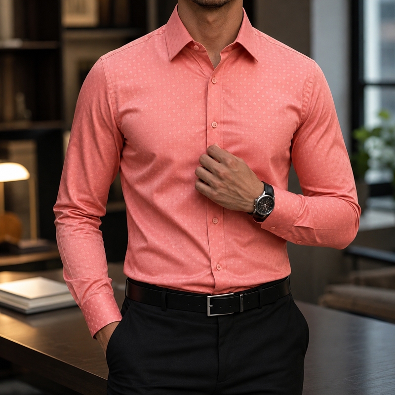 Camisa Masculina Estampada Slim Fit Social Casual Versátil Elegante