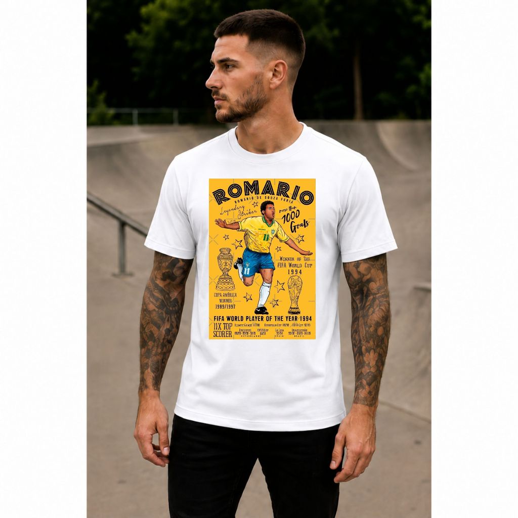 Camiseta Romário Seleção Brasil 1994 Estampa Retro Futebol