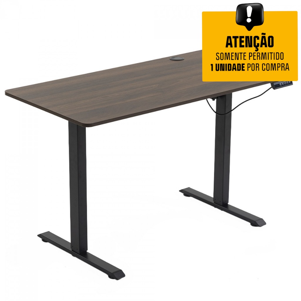 Mesa Para Escritório Dr.Office Balance, Altura Ajustável, Marrom, DR-TB12060BBA