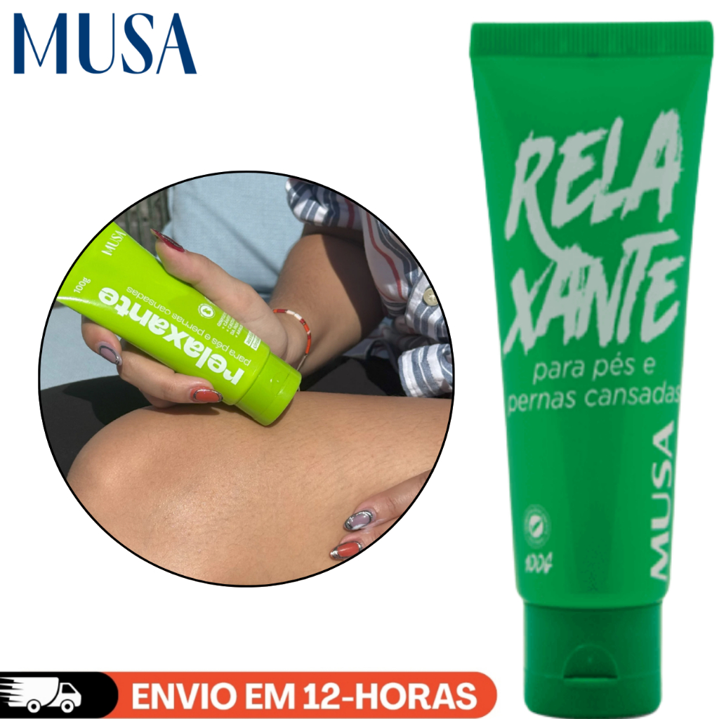 Gel Relaxante Muscular Pés E Pernas Musa Com Mentol e Cânfora 100g Melhora a Circulação