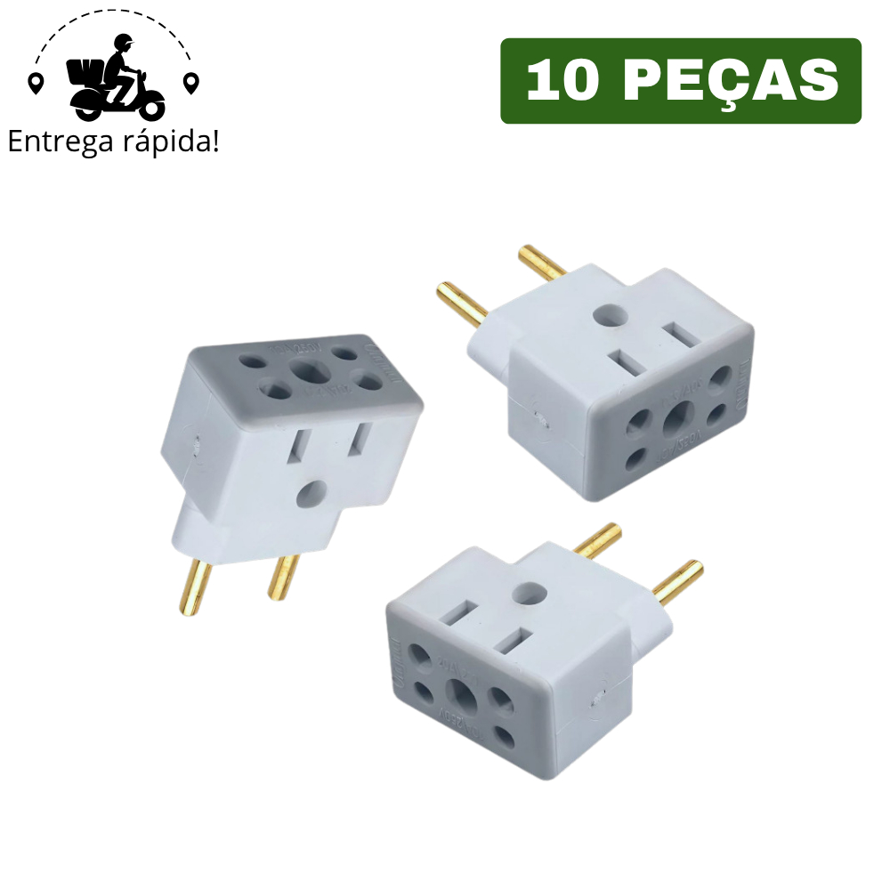 Imagem Adaptador de Tomada Bob Esponja Quadrado Benjamin Bivolt Universal 10A e 20A
