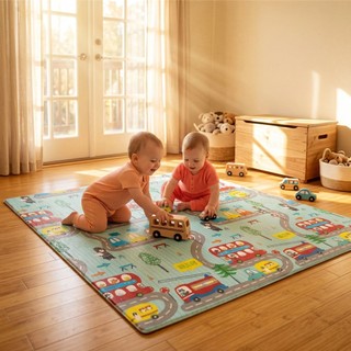 TAPETE TATAME INFANTÍL 200cmx180cm x6mm Bebê Dupla Face Emborrachado