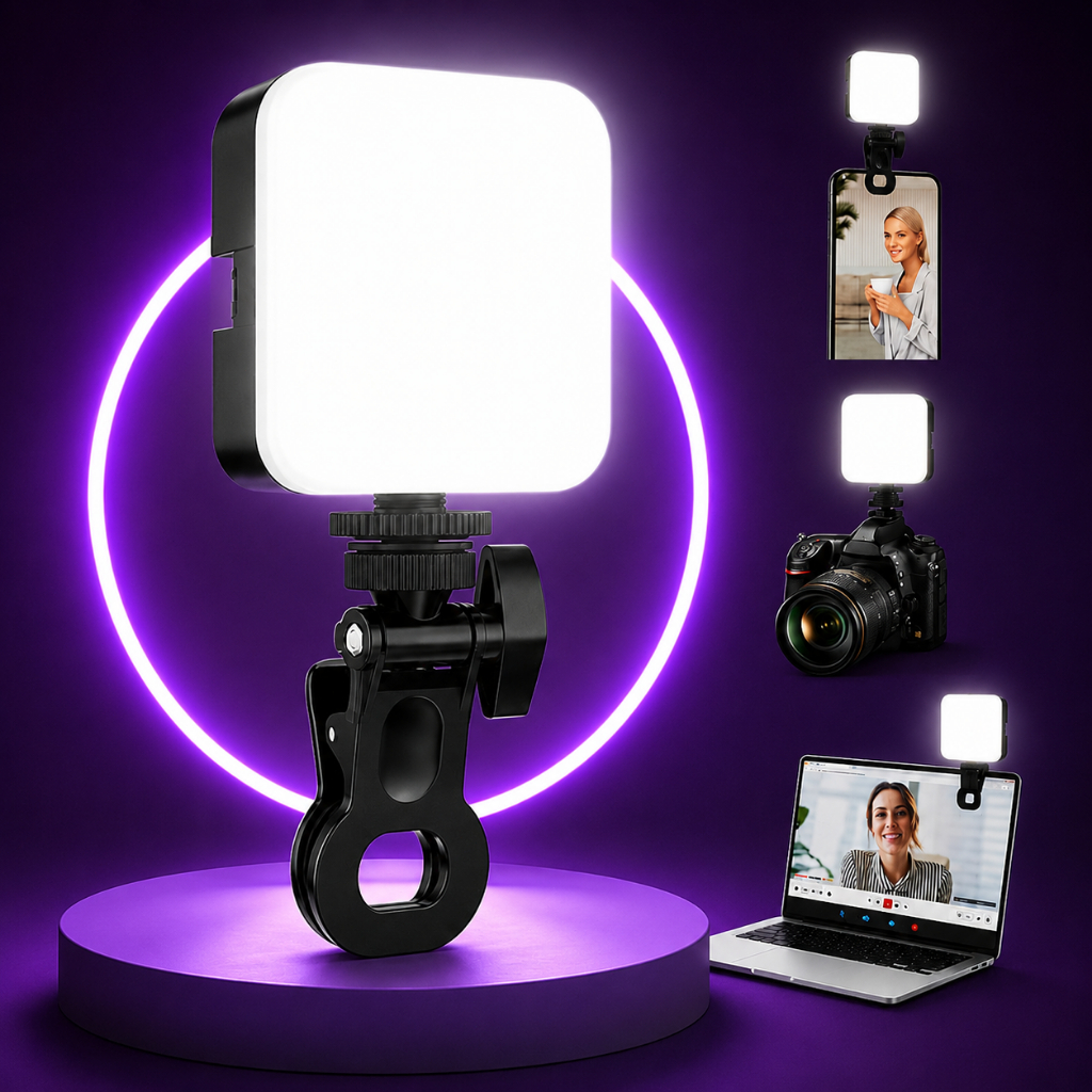LED Luz Portátil Para Foto e Vedio, Noturna De Preenchimento, Iluminação celular, câmera, laptop