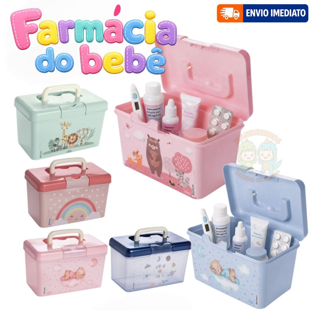 Caixa Organizadora Farmácia 1,7 Litros Farmacinha do Bebê Maletinha para Remédios - ENXONAL INFANTIL BOX