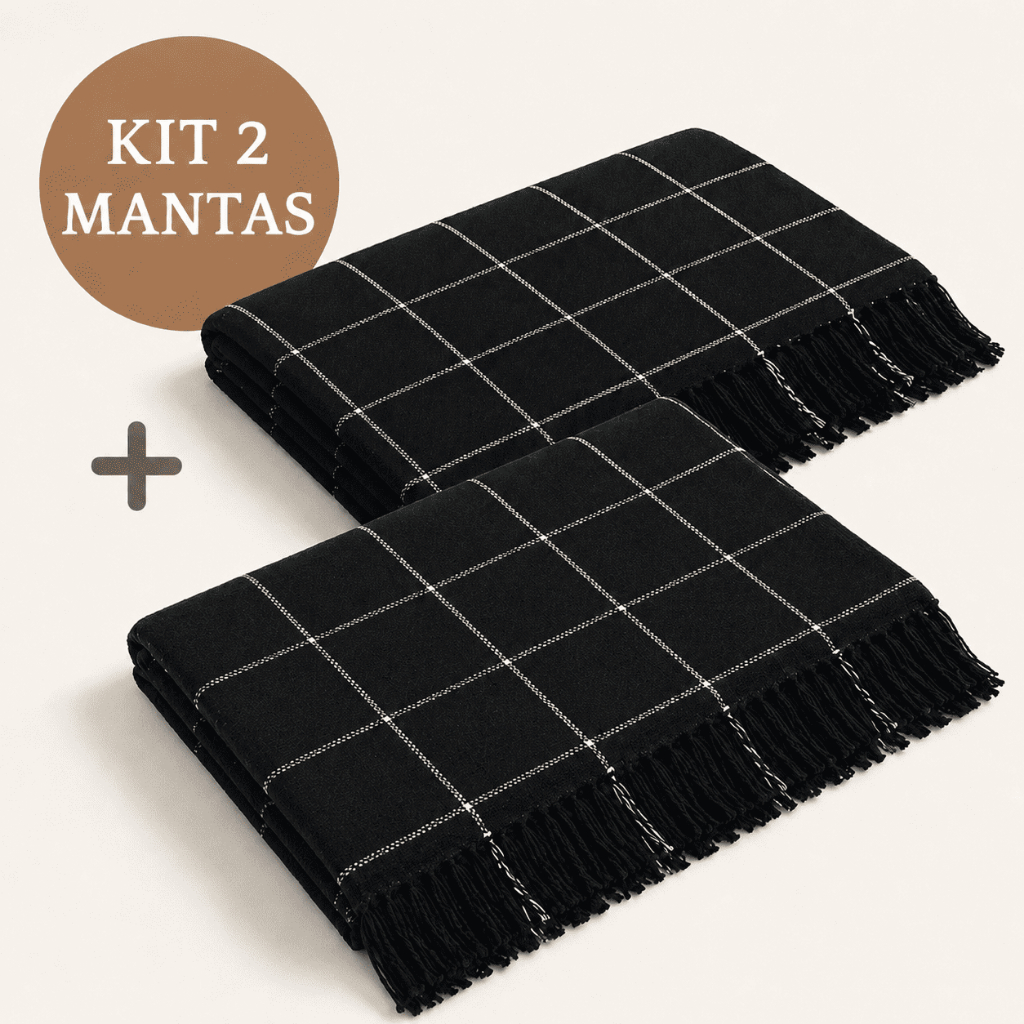 Kit 2 Mantas 240x180 Manta para Sofá Quarto Tecido Grosso Duas Cores Capa de Sofá Cama King Sala Peseira Cachorro Gato