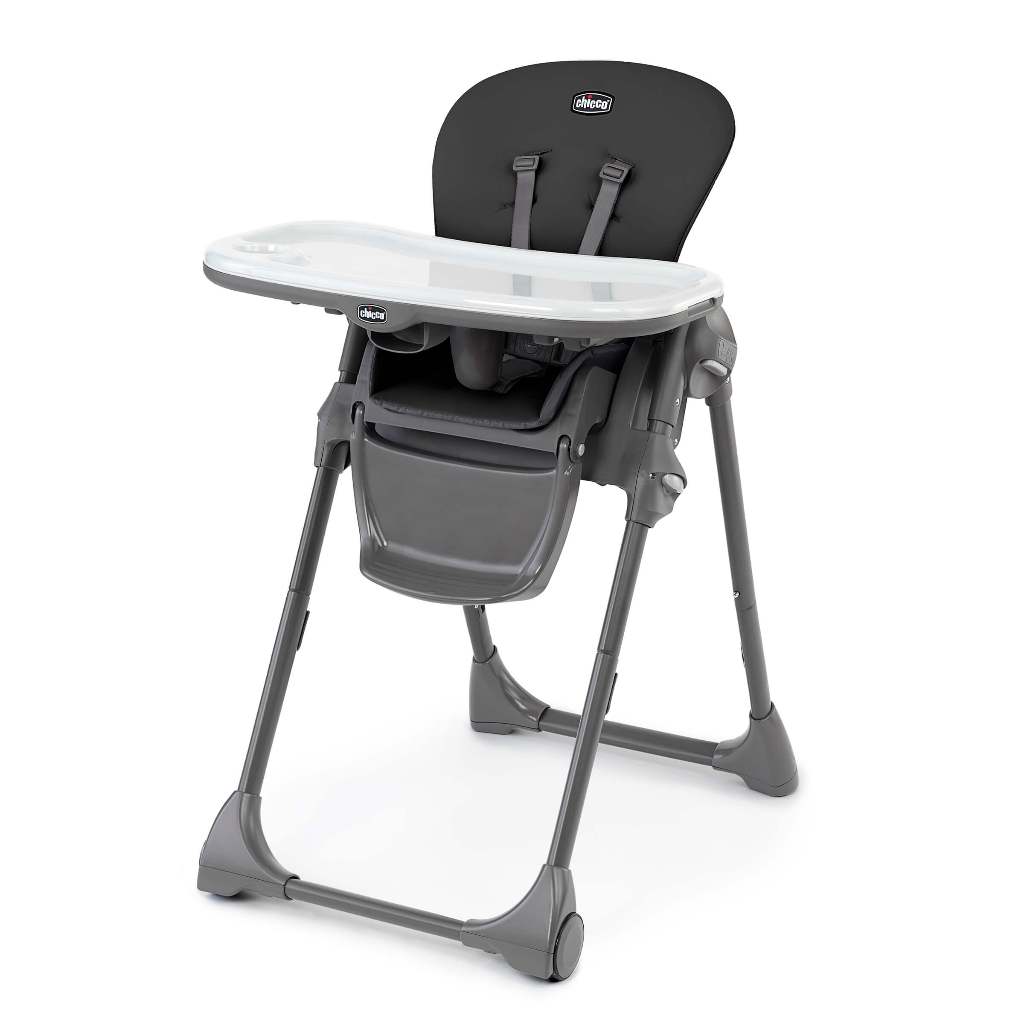 Cadeira De Alimentação Chicco Alta 6m -18kg Polly Cinza Liso Cinza-escuro
