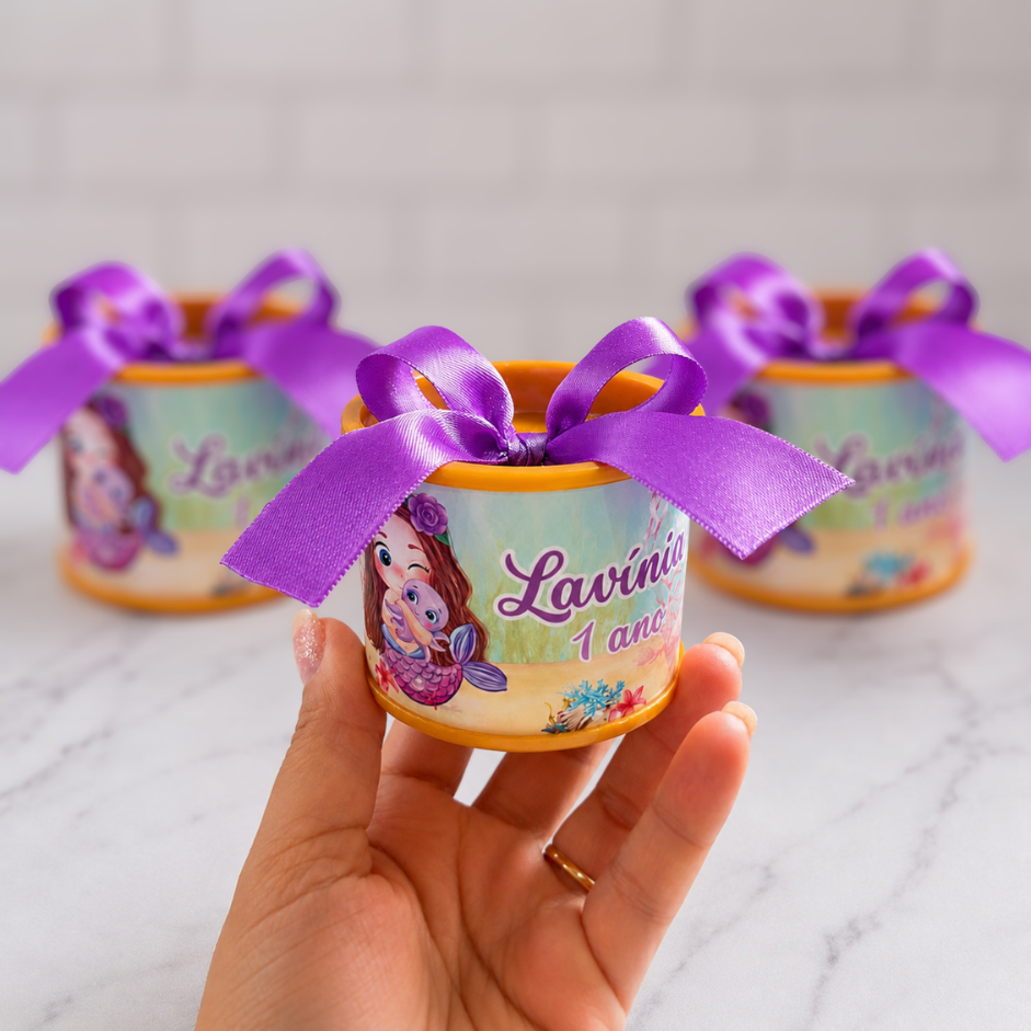 Kit Tubolata Personalizada 5x6-sereia Baby- Lembrancinha de aniversário- Fazemos todos os temas