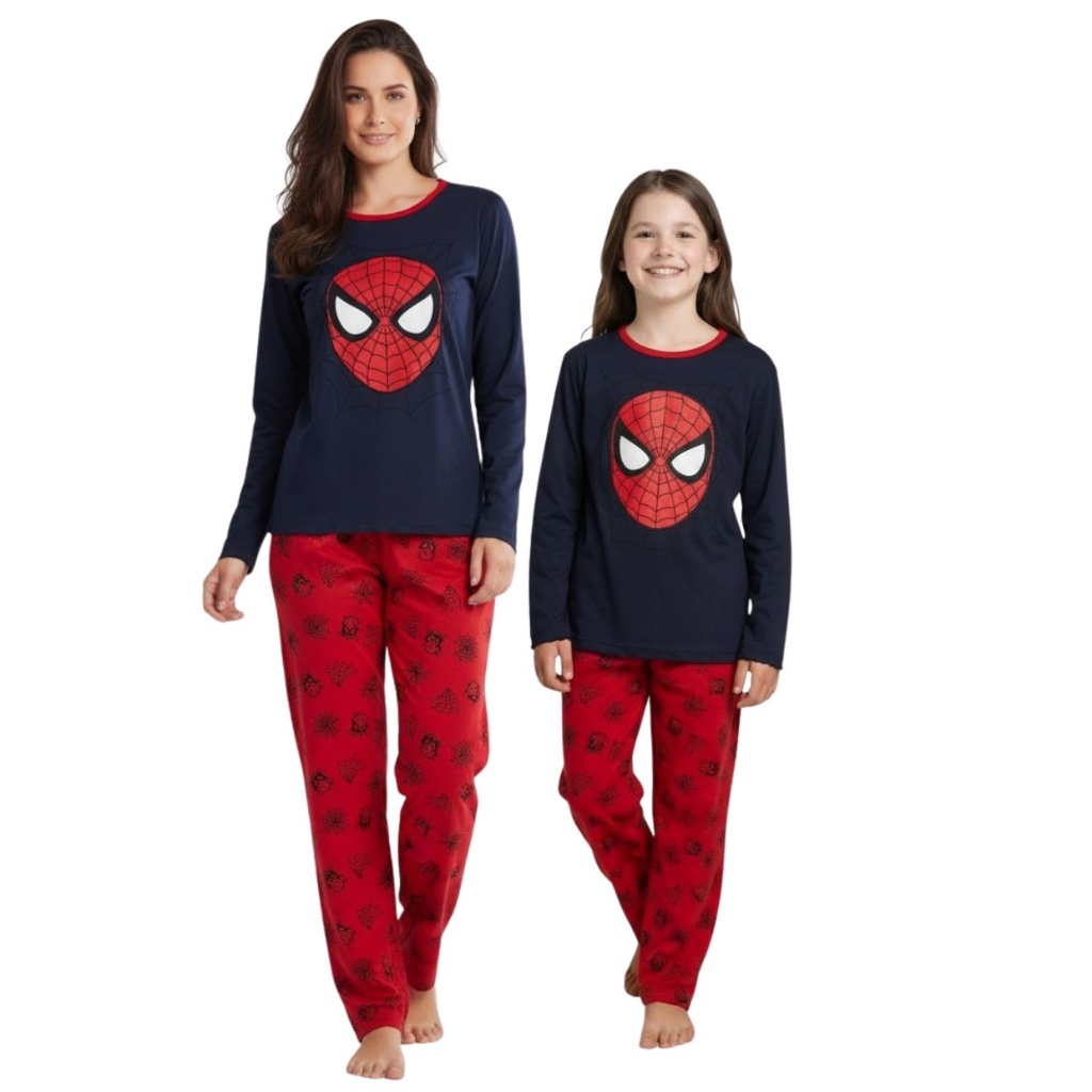 Kit 2 Pijamas Calça e Manga Longa Inverno Tal Mãe Tal Filho ou Filha Feminino  Infantil Unissex Personagens Oferta