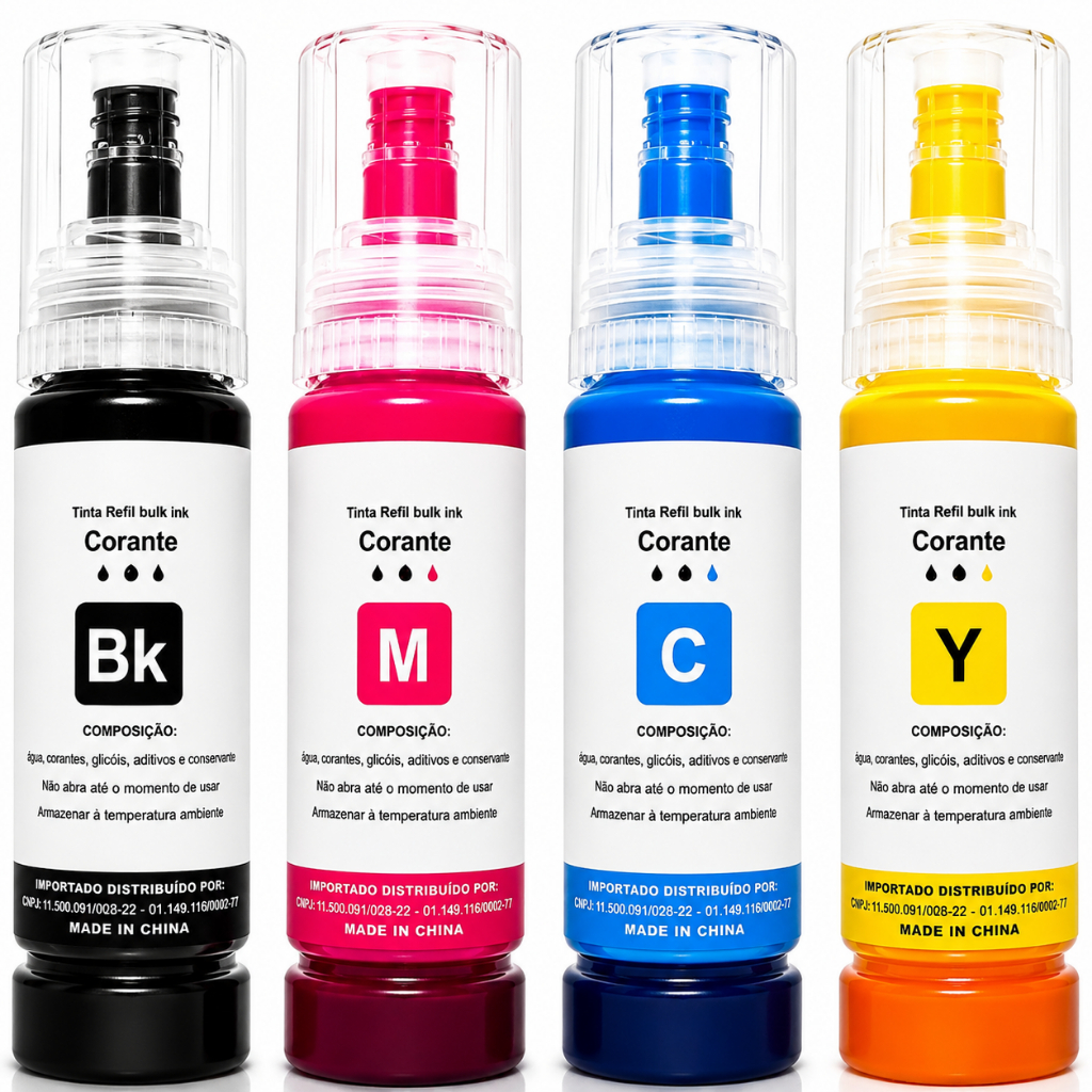 Kit 4 Cores de Tintas Epson 504/544 Para Impressoras Cores Mais Vivas, Impressões De Qualidade! Envio Imediato