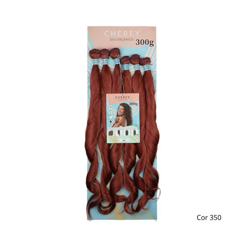 cabelo bio orgânico cherey, 350g 70cm, ruivo, Número 350