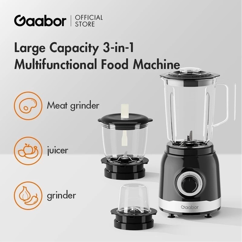 Gaabor Processador 1,6L 500W Moedor de Carne + Liquidificador + Triturador – Pot