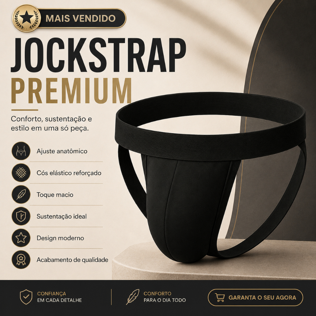 Jockstrap Masculino Erótico Cintura Alta Esporte e Lingerie - Sensual