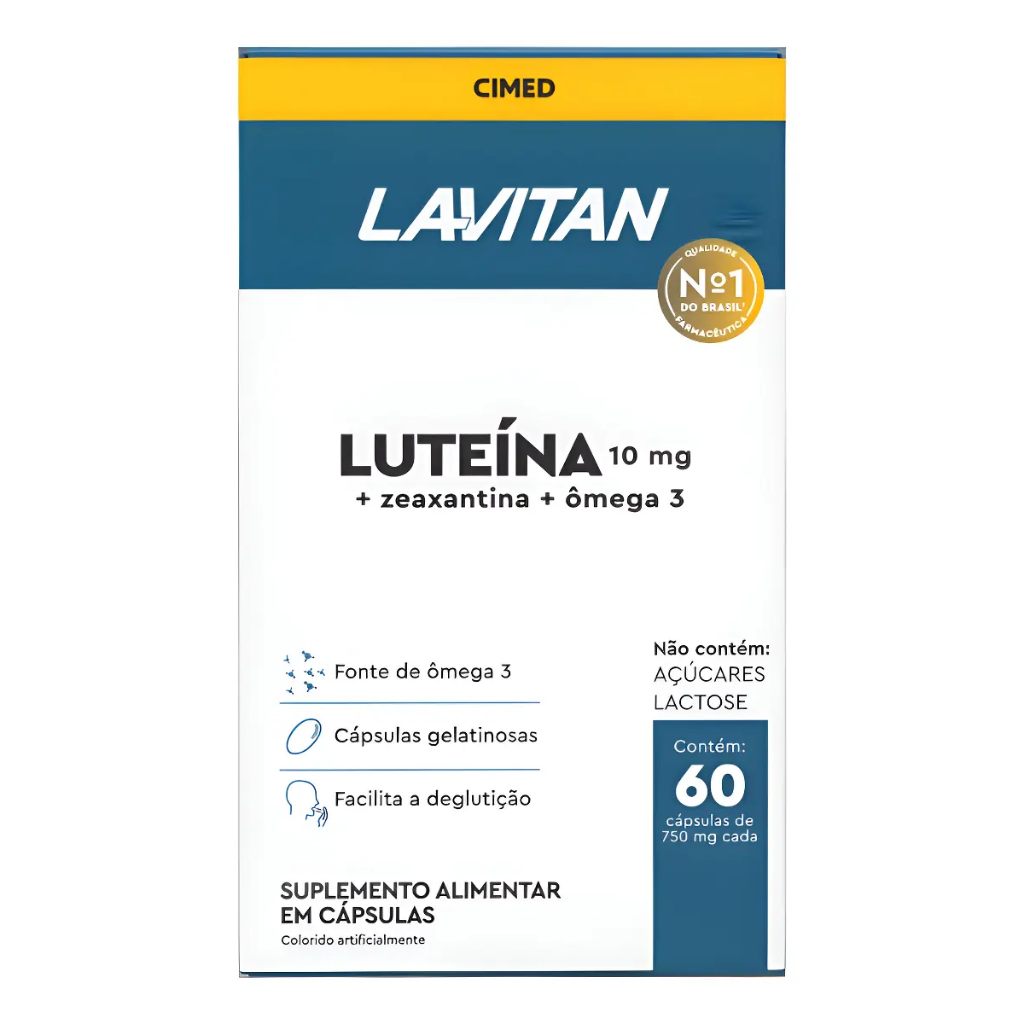 Luteína + Zeaxantina + Ômega 3 Lavitan Com 60 Cápsulas