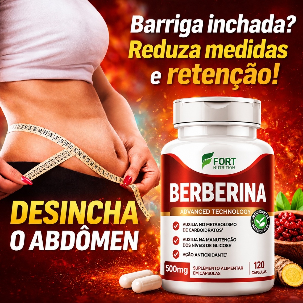 Berberina 500mg Fort Nutrition | Suplemento Alimentar em Cápsulas | Qualidade Premium