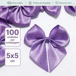 Laço Lacinho de Cetim Nº 5 5x5 cm - 100 Unidades - Ideal para personalizados, caixas milk, Lembrancinhas e decorações