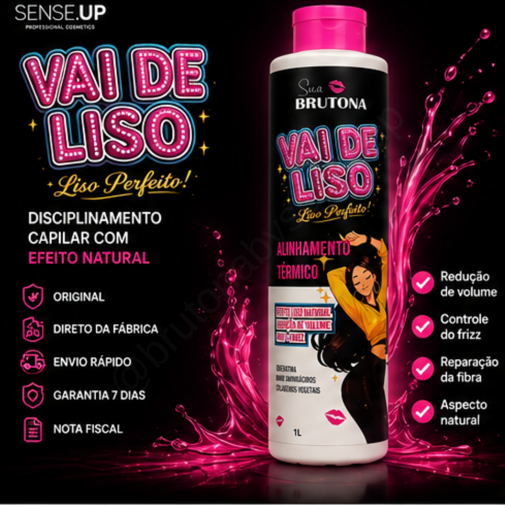 Progressiva Vai de Liso Sua Brutona com Queratina, Colágeno Vegetal, Anti Frizz, Afros e Coloridos 8 a 15 Aplicações
