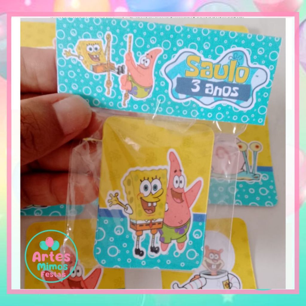 jogo da memória Bob Esponja personalizados para festas temático lembrancinhas mimos aniversario infantil