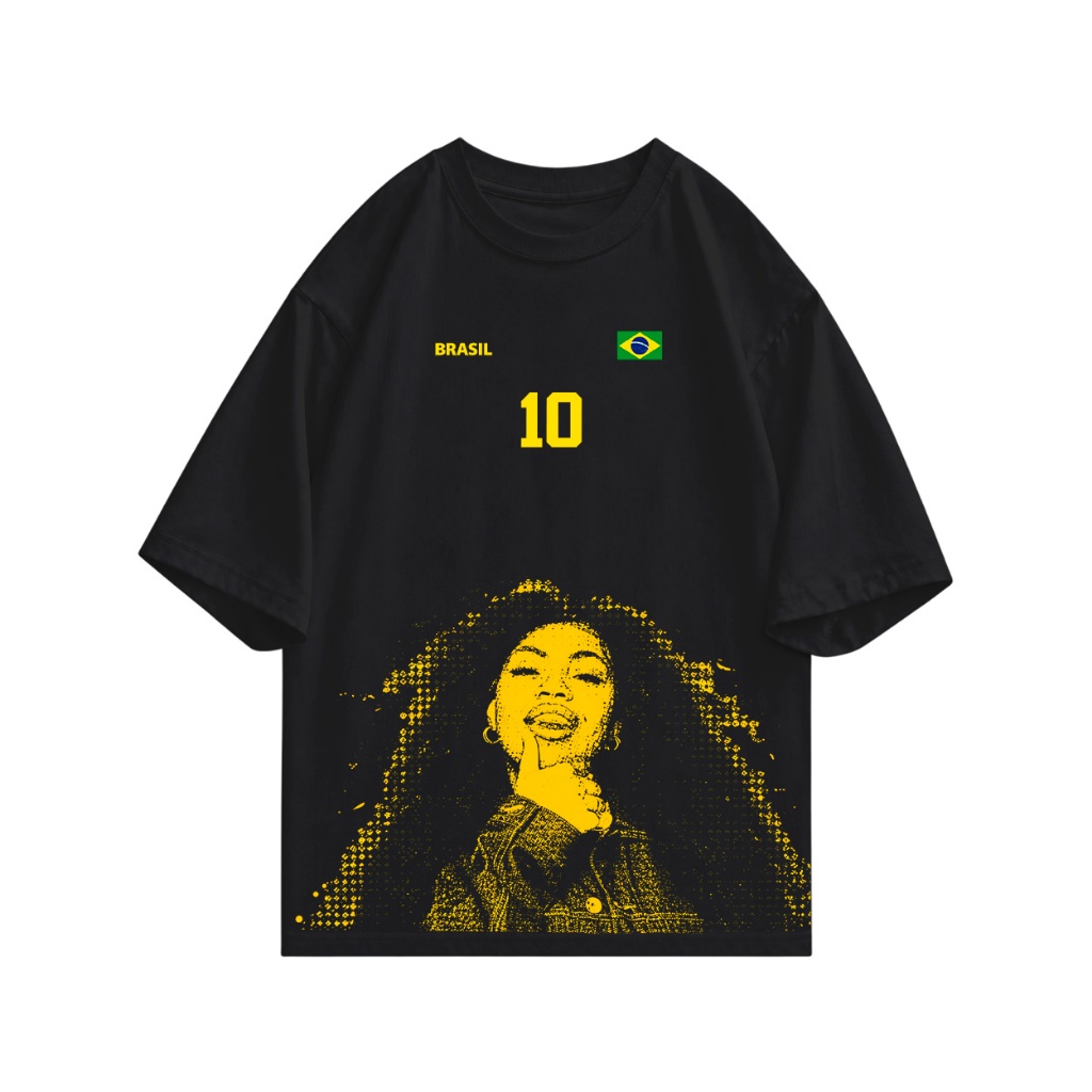 Camiseta oversized Duquesa cantora Brasil - Copa do Mundo streetwear T-shirt 100% Algodão