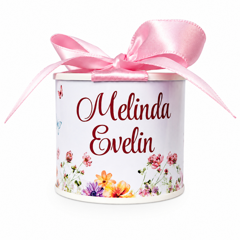 Kit tubolatas personalizadas flores e borboletas • Lembrancinha maternidade | batizado | aniversário | chá de bebe