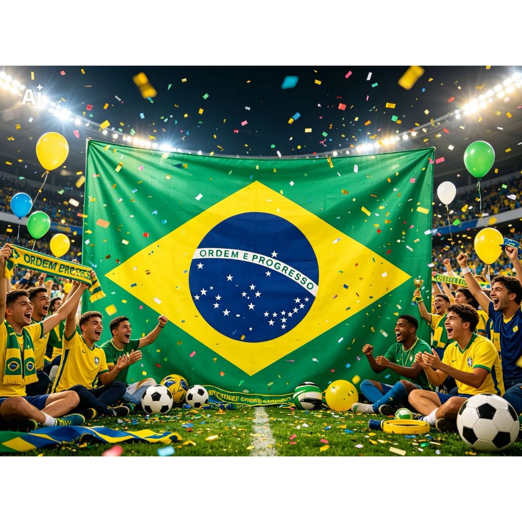 Bandeira do Brasil Copa do Mundo 2026 145cm x 90cm Torcedor Hexa