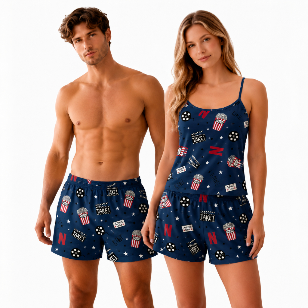 Kit Casal Pijama Feminino Samba Canção Kit Namorados
